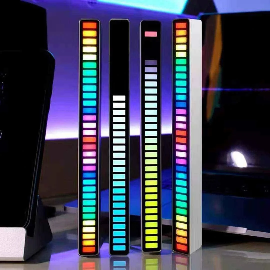 32LEDs Gradient Music Color Night Lamp Portable Atmosphere Music Sound Pickup Night Light Table lamp