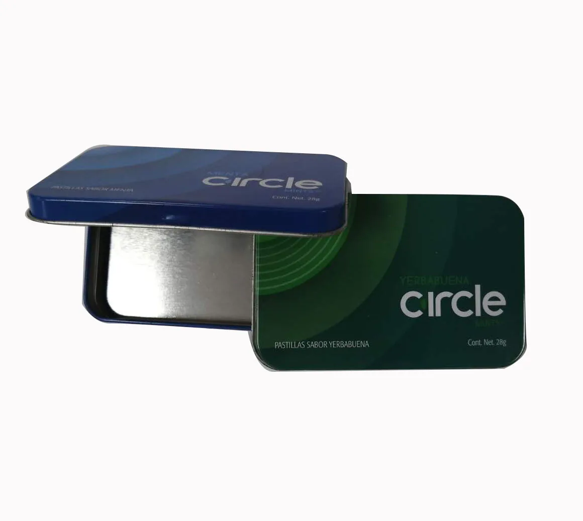 factory direct supply custom design metal cute small mini chewing gum candy mints tin box with hinging lid