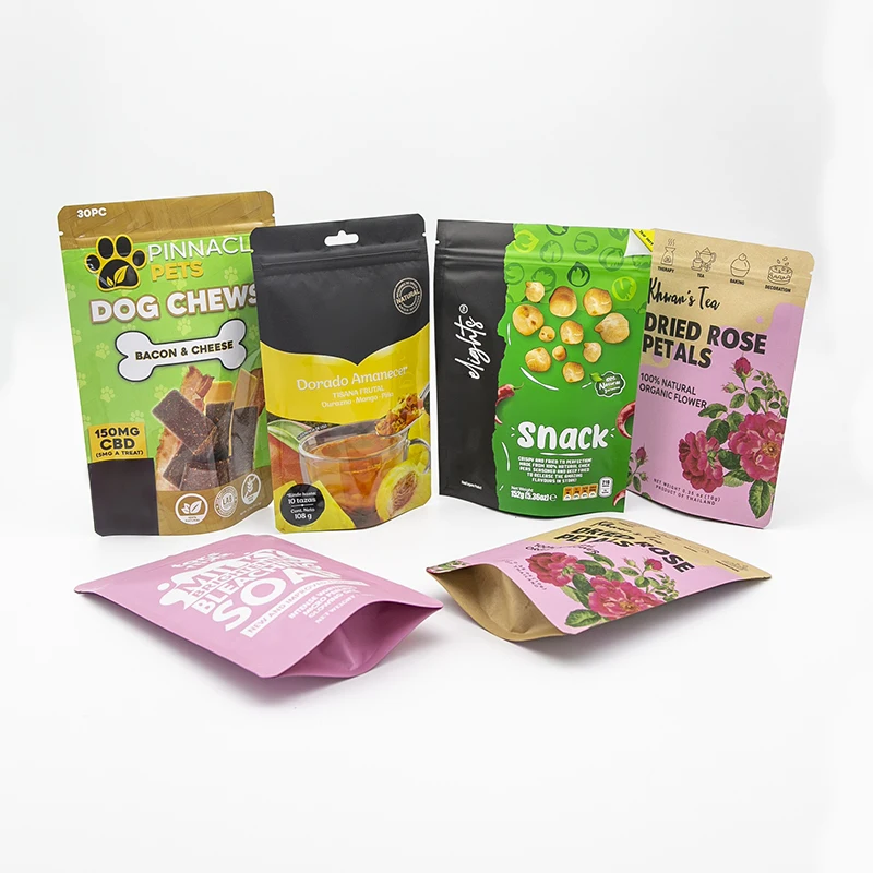 Custom Printed Child-Safe Odor-Proof Mylar Stand-Up Zipper Bag for Edibles Child-Resistant Plastic Packaging