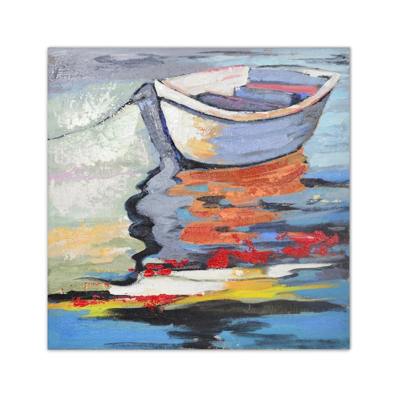 Boat Seascape Wall Art Sailboat in the Sea Oil Painting suitable for home decoration living room, bedroom,office