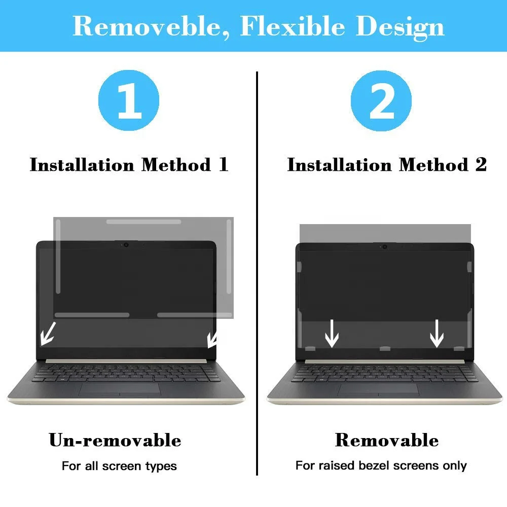 Manufacture Price Anti-Glare Laptop Privacy Filter for 15' Widescreen Display, Removable Anti Peep/Spy Protective Shield Film