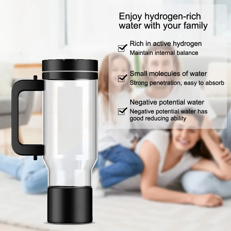 4000mAh battery 1000ml portable household SPE PEM platinum titanium hydrogen water bottle