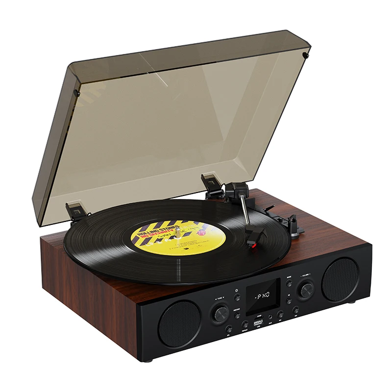 Hot Sale New Wooden Retro Phonograph  Vinyl Record Player Vintage Phonograph ARC FM High Sound Quality Powered Radio