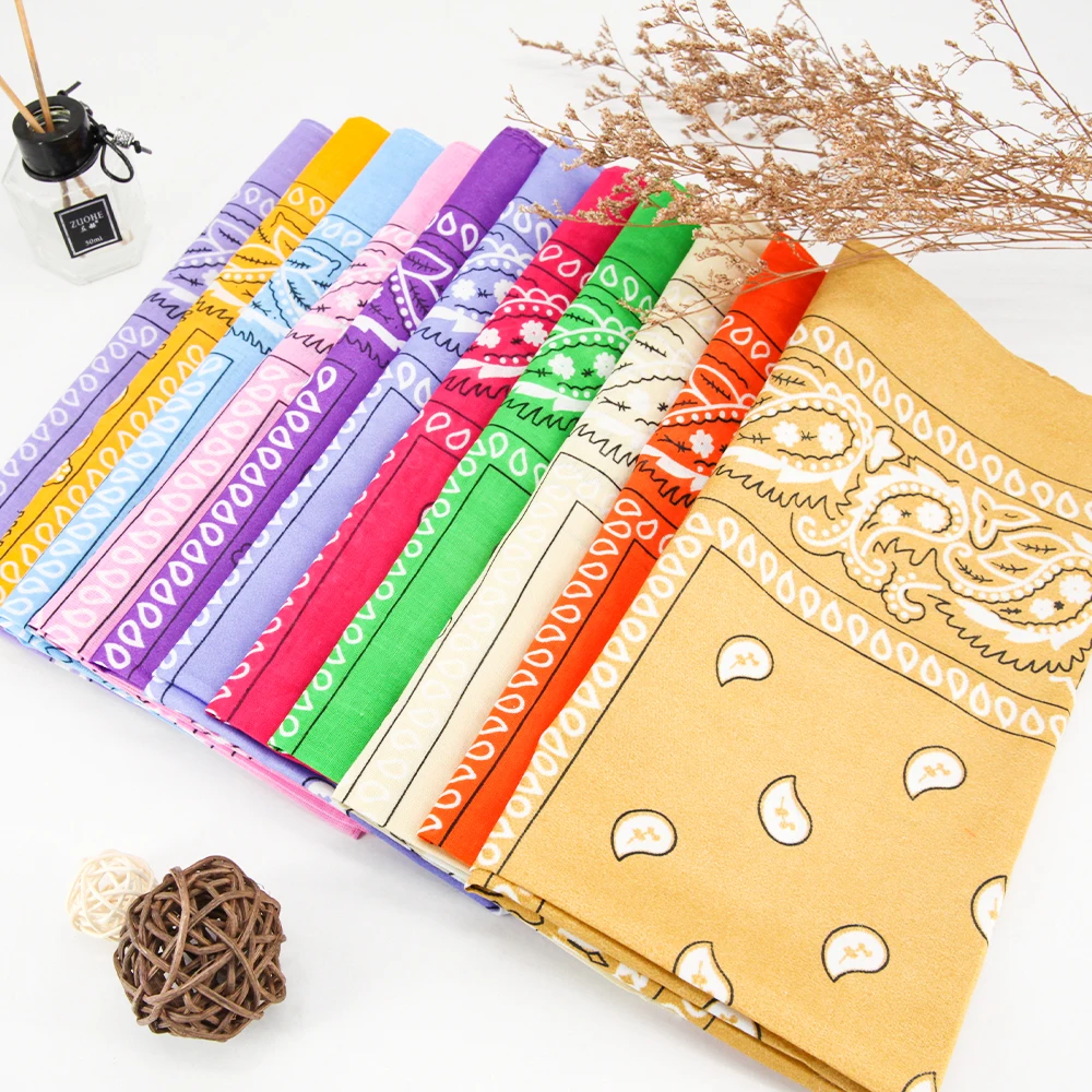 100% cotton hair accessories bulk head hair band men femme printing custom bandana scarf for women