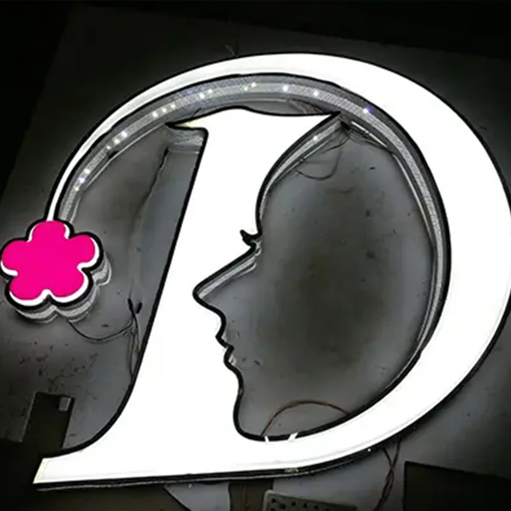 3D Signage Outdoor Light Aluminum Channel Letter Led Manual Bending Trim Cap Strip Sign Channel Letter