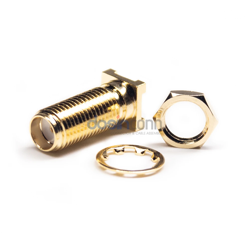 Female Connector SMA Straight PCB Mount  With Nuts Front Bulkhead