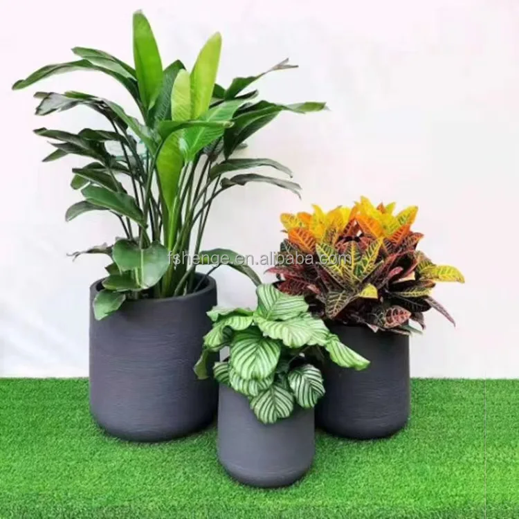 Modern outdoor concrete large planter molds cement clay pot fiberglass pots for plants