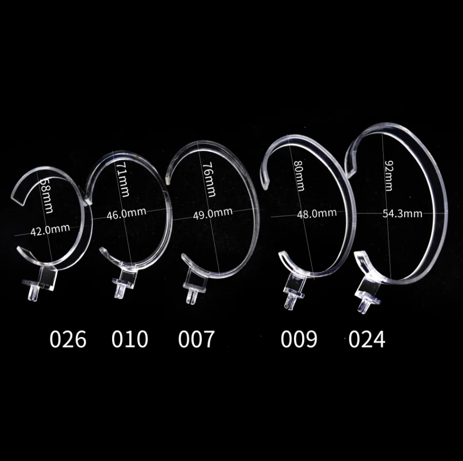 Jinsky Acrylic Custom Circle C Ring Shape Smart Digital Wrist Men or Women Watch Displays Holder Stand