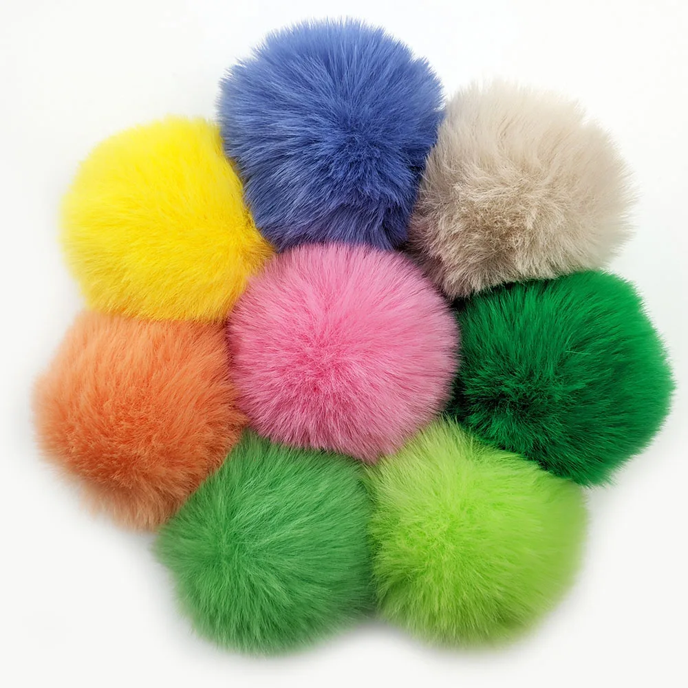 2024 Hot Sale Custom Small Size  5cm Artificial Faux Fur Ball Pompom For DIY Hair Clip Dress Shoes Accessory Christmas Toys