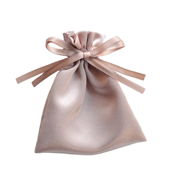 Promotional Customized Fabric Ribbon Satin Jewelry Pouch for Rings Necklaces