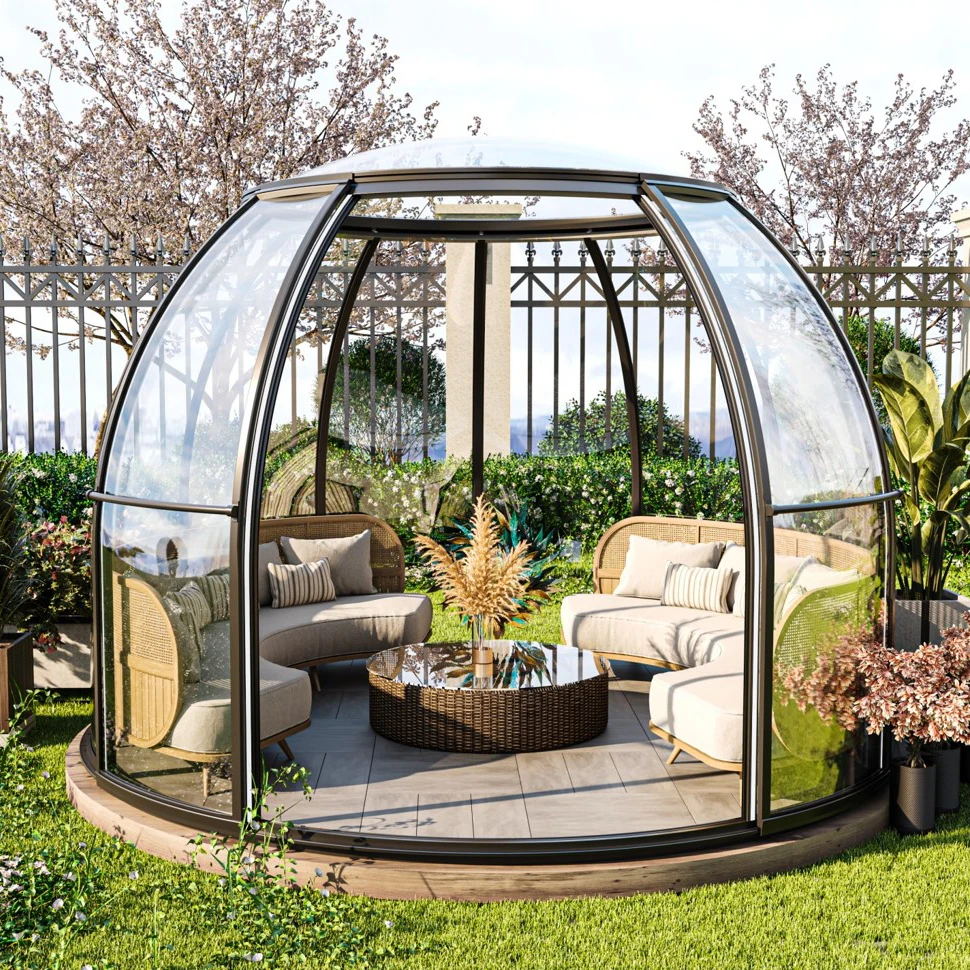 Full House Outdoor Clear Cheap Glamping Polycarbonate Aluminium Exhibition Tents Garden Dome House