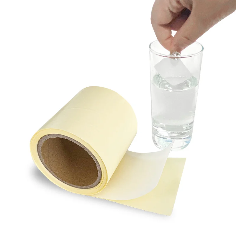 Water-soluble paper self-adhesive accepts printing custom self-adhesive dissolves labels for the food industry