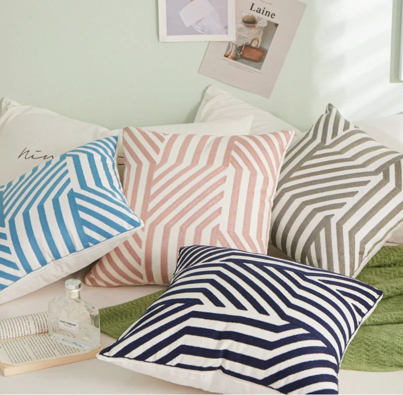 Cheap Embroidered Decorative Sofa Couch Throw 100% Cotton Cushion Case