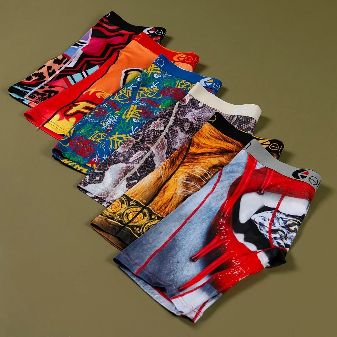 
2021 new popular shorts printed ethica underwear casual underwear for men comfortable ethika boxers 