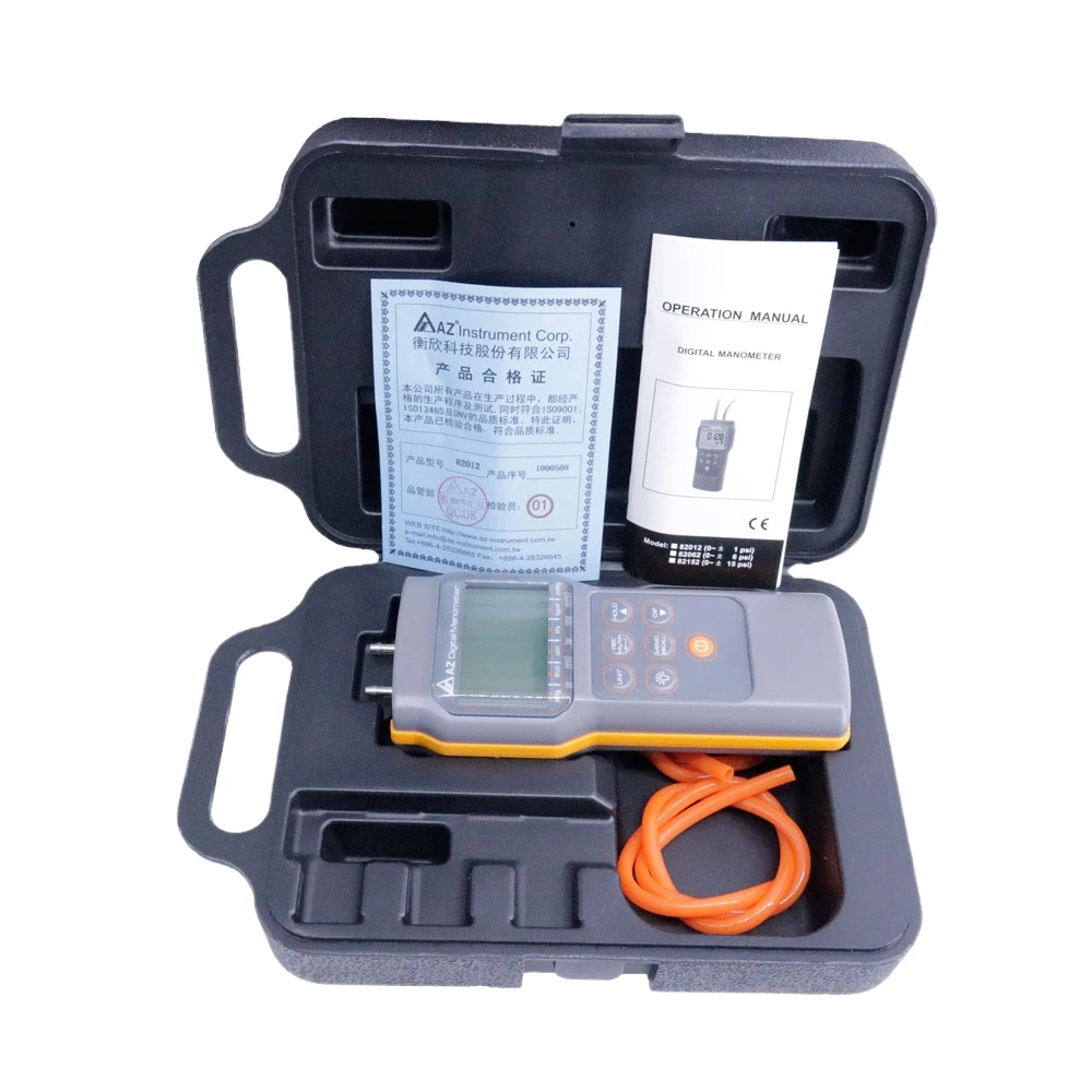 AZ82012 Digital Display Manometer Pressure Gauge Differential Pressure Meter with PC Interface 1psi