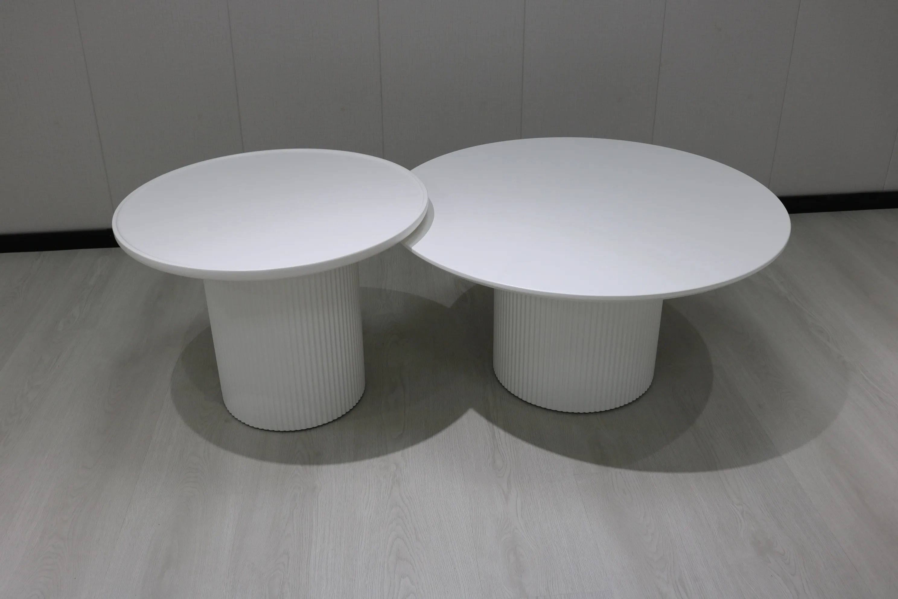 Modern Nordic Design Best Selling Living Room Center Table MDF High Gloss White Round Coffee Table set