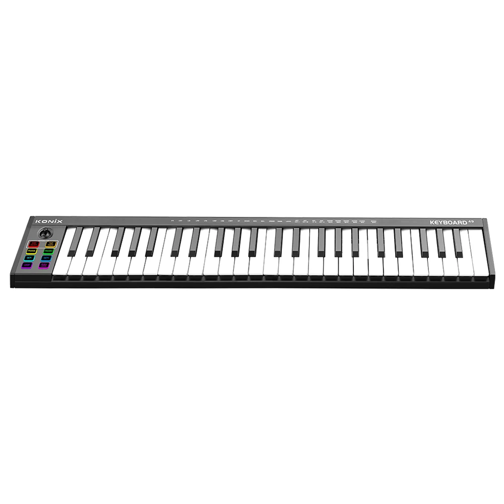 Konix 2024 new midi keyboard  LED Screen 49keys MIDI Keyboard electronic piano midi controller with pads arrange