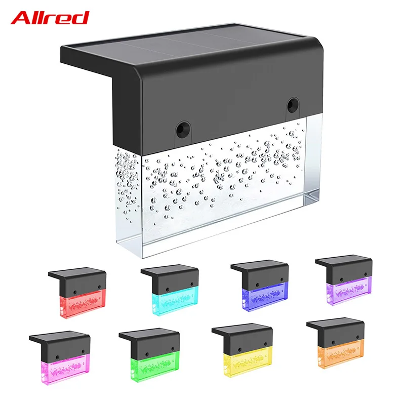 2023 Hot Sale RGB Outdoor Solar Garden Fence Light IP65 Waterproof Decorative Step Bubble Wall Lamp