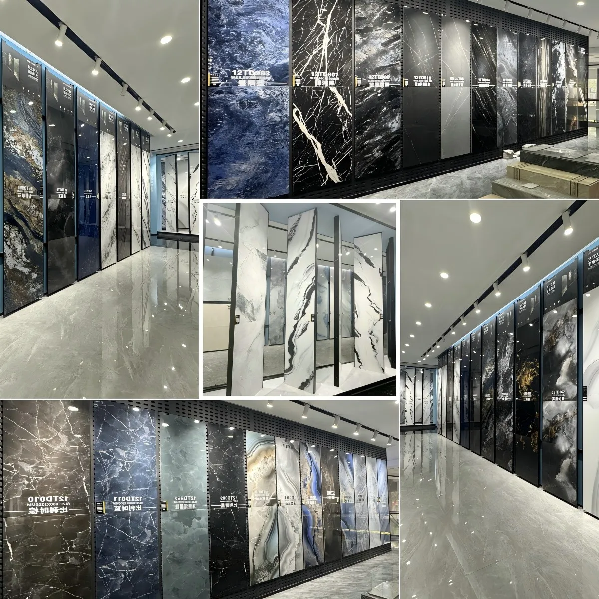 Современный дизайн 120x60 75x150 90x180 см Черно-Белая Мраморная фарфоровая плитка Глянцевая внутренняя для гостиничных номеров