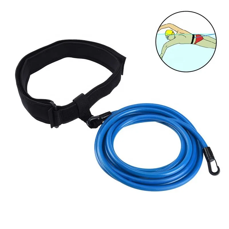 Swim adjustable bungee resistance ropes swimming training belt swimming training elastic band