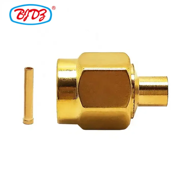 Factory supply Wholesale RP reverse polarity SMA Male Solder RF Coax Coaxial connectors For RG141 RG402 Cable