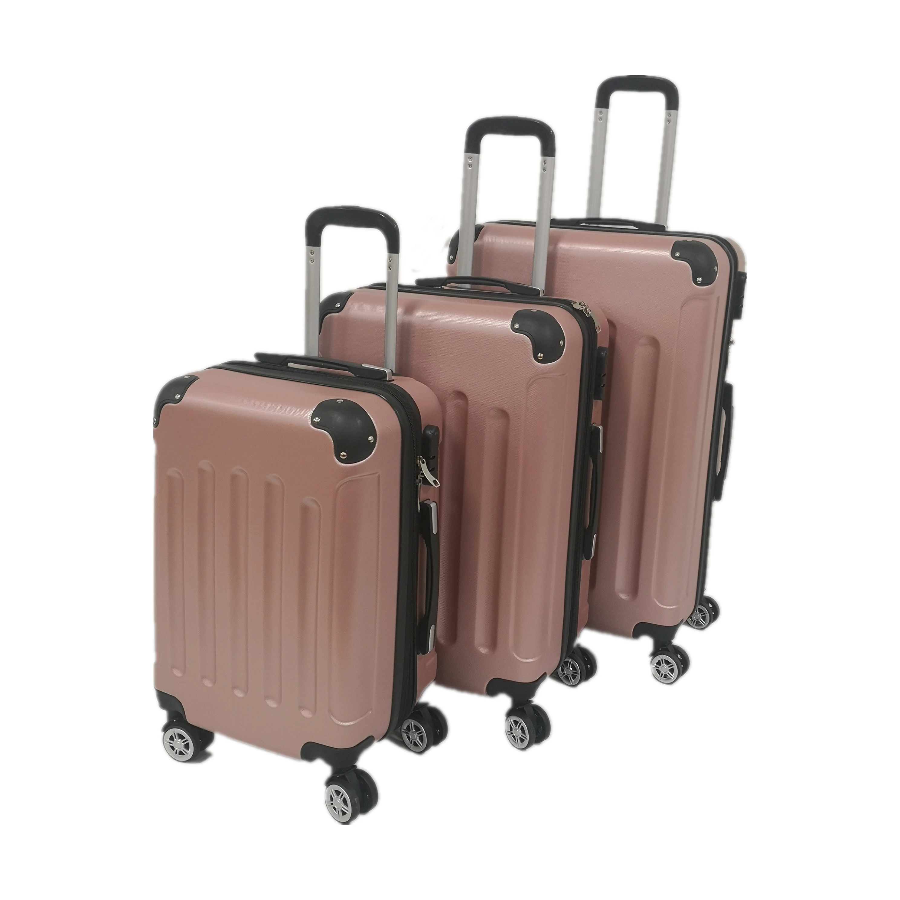 
abs airport bright color waterproof business travel large capacity design trolley luggage set cases 