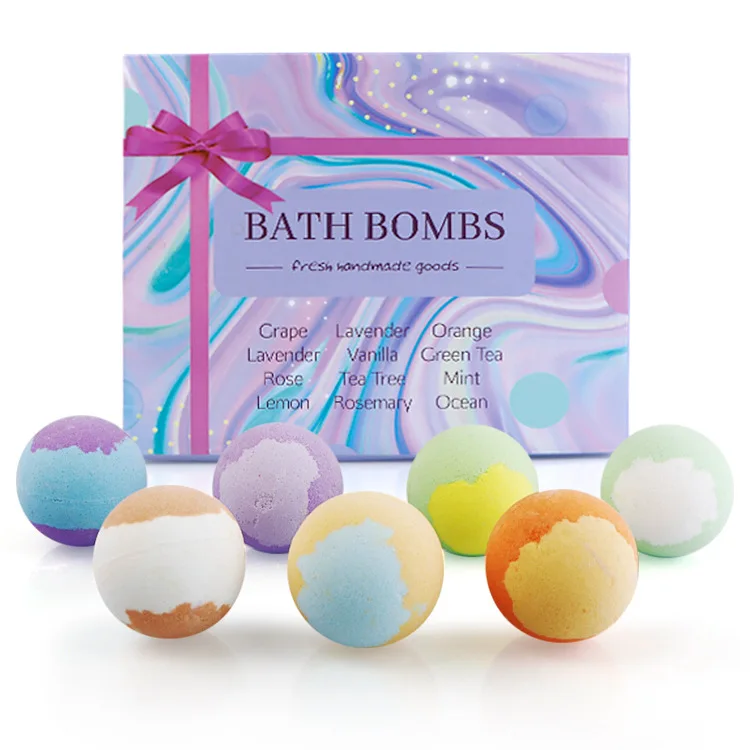 Customized Natural Essential Oil Bath Bombs Bath Fizzies Relaxing Home Spa Bubble Bath Salt Balls