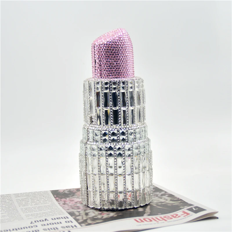  Wholesale Luxury Hot Sale Rhinestone Clutch Crystal Purses Evening Bags Handbag Wedding Diamond Lipstick