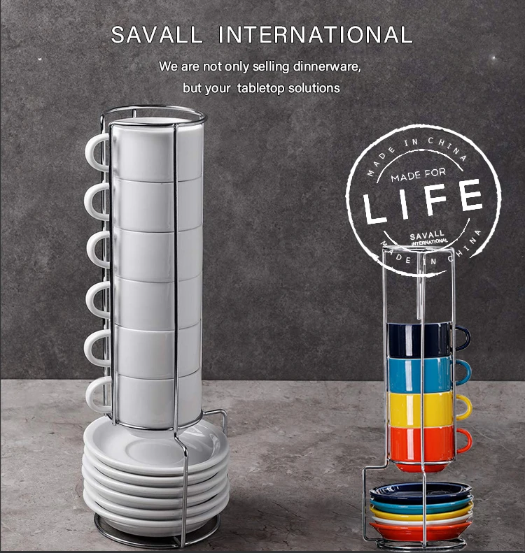 Savall Horeca Logo Restaurant Bone Espresso Coffee Cup Ceramic Coffee Tea Cup Porcelain Coffee Cup with Saucer China  Printing