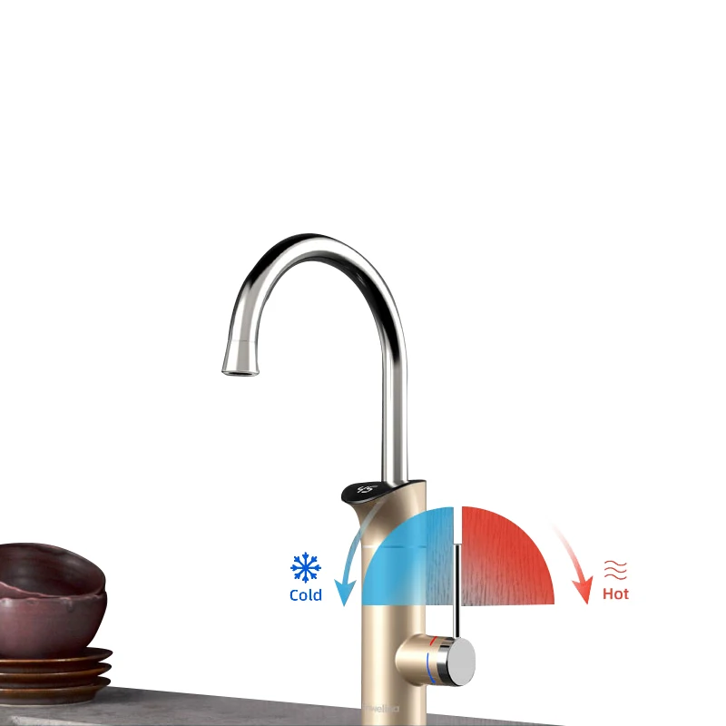 Briwellna Universal 220v Kitchen Instant Water Tap Heating Water Faucet with LED display
