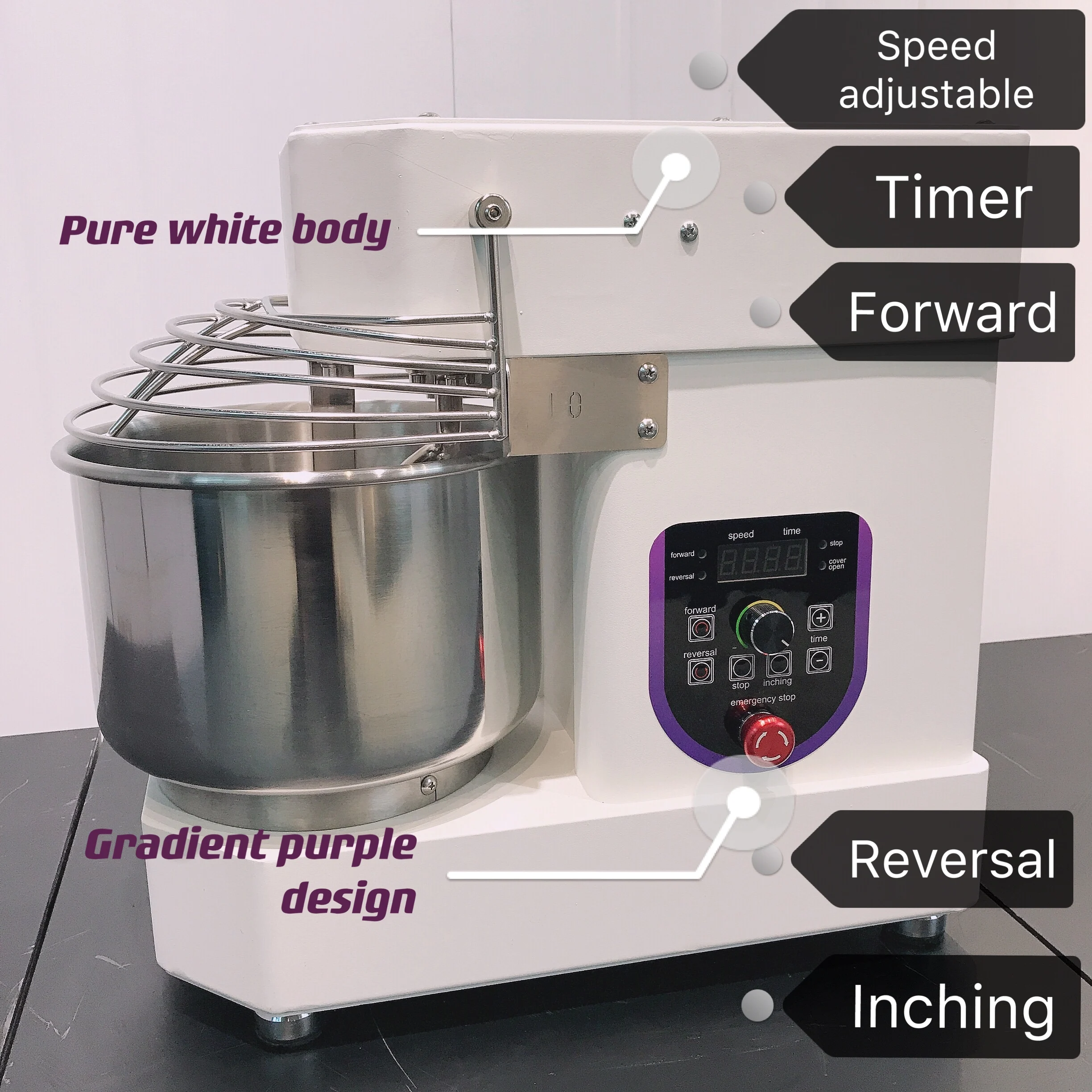 Tabletop Factory Price Bakery Equipment CE Approved Spiral Mixer 10 Liter Dough Mixer 4kg Dough Stand Mixer Shunweilian