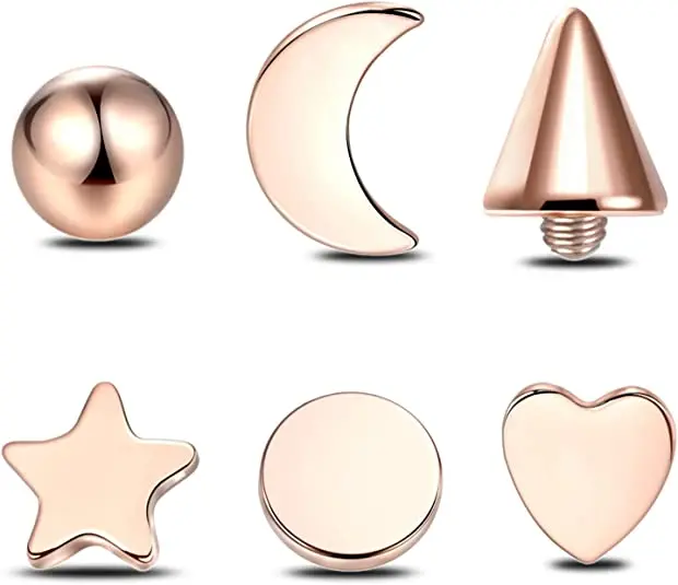 Astm F136 Titanium Body Jewelry Labret Titanium Body Jewelry Titanium Dermal Top