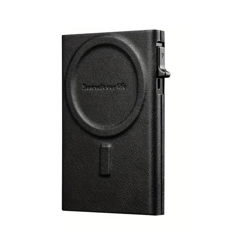 Magnetic Aluminium Automatic Elastic Card Case Rfid Magsafe Card Holder Wallet