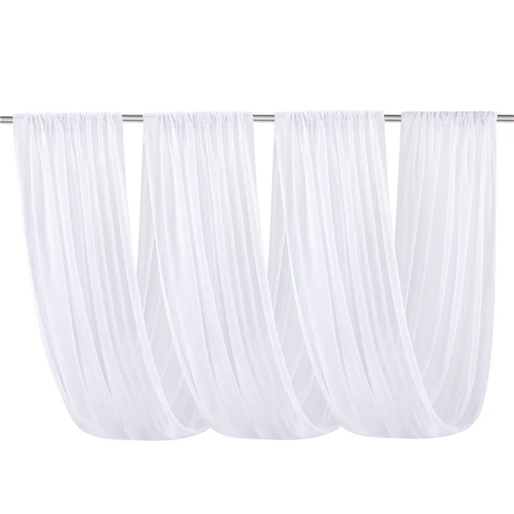 Silver Ceiling Drapes Wedding Decoration Fabric Drape White Chiffon Ceiling Draping
