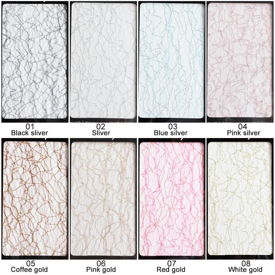 1pc 3D Gold Silver Net Line Tape on Nails Holo Adhesive Silk Mesh  Polish Decals Nail Sticker Nail Art Decorations