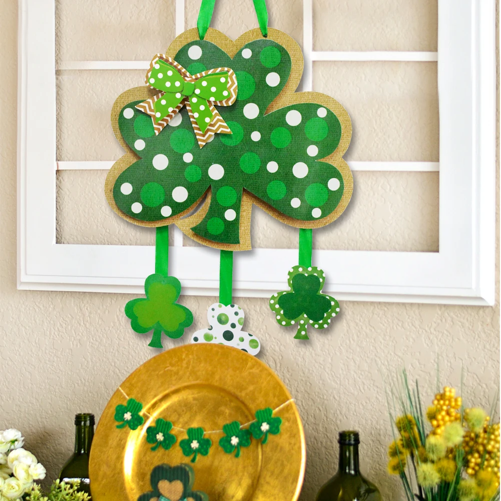 Party Supplies St. Patricks Day Green Lucky Clover Door Hanging Decoration Sign For Holiday Party Daily Decorations