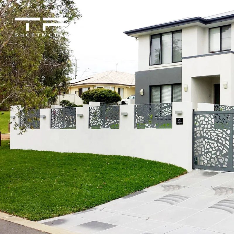 
Custom Villa Garden Decorative Laser Cut Aluminum Fence Panels corten steel Fencing Metal Screen Garden Fence 
