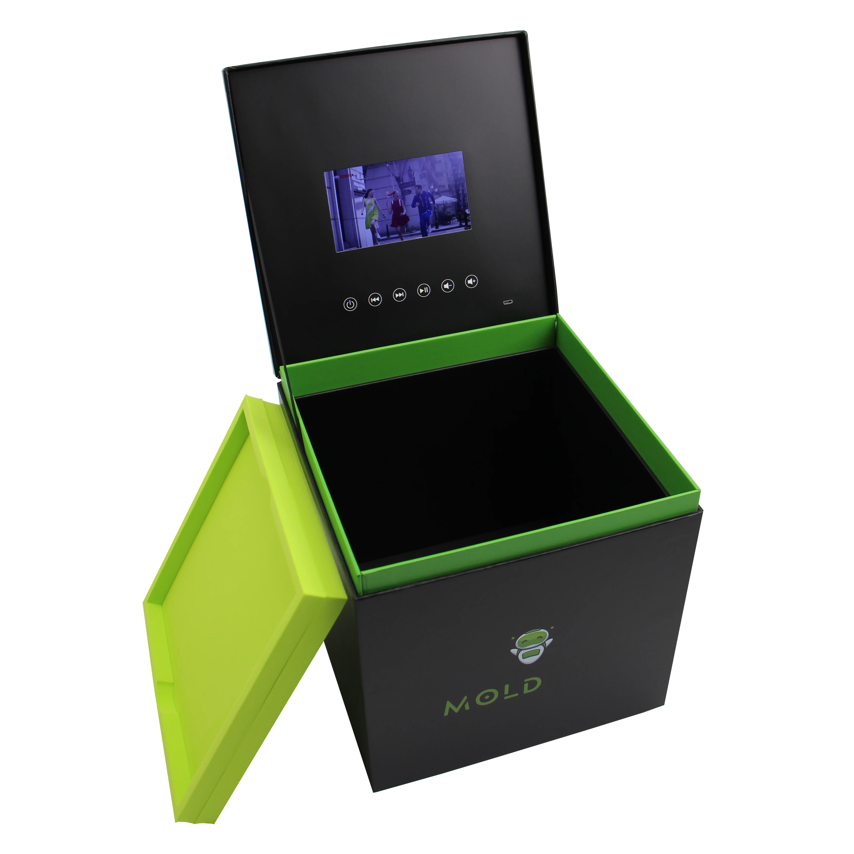 New innovative products UV material advertising business greeting card for marketing gift packaging custom LCD video box