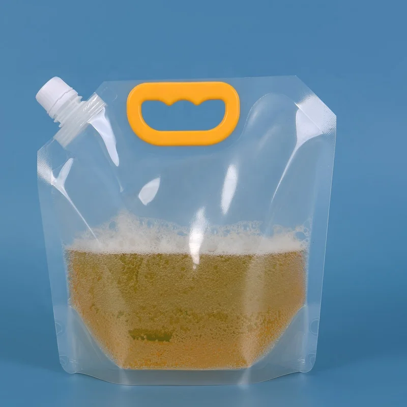 Portable 1L 2L 3L Clear Drink Beverage Bag Spout Pouch