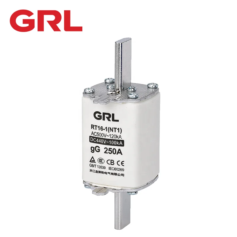 GRL Fuse Link Quick Fast Blow Ceramic RT16-1 NT1 100A 125A 160A 200A 250A AC System Protection nh fuse ac 250a