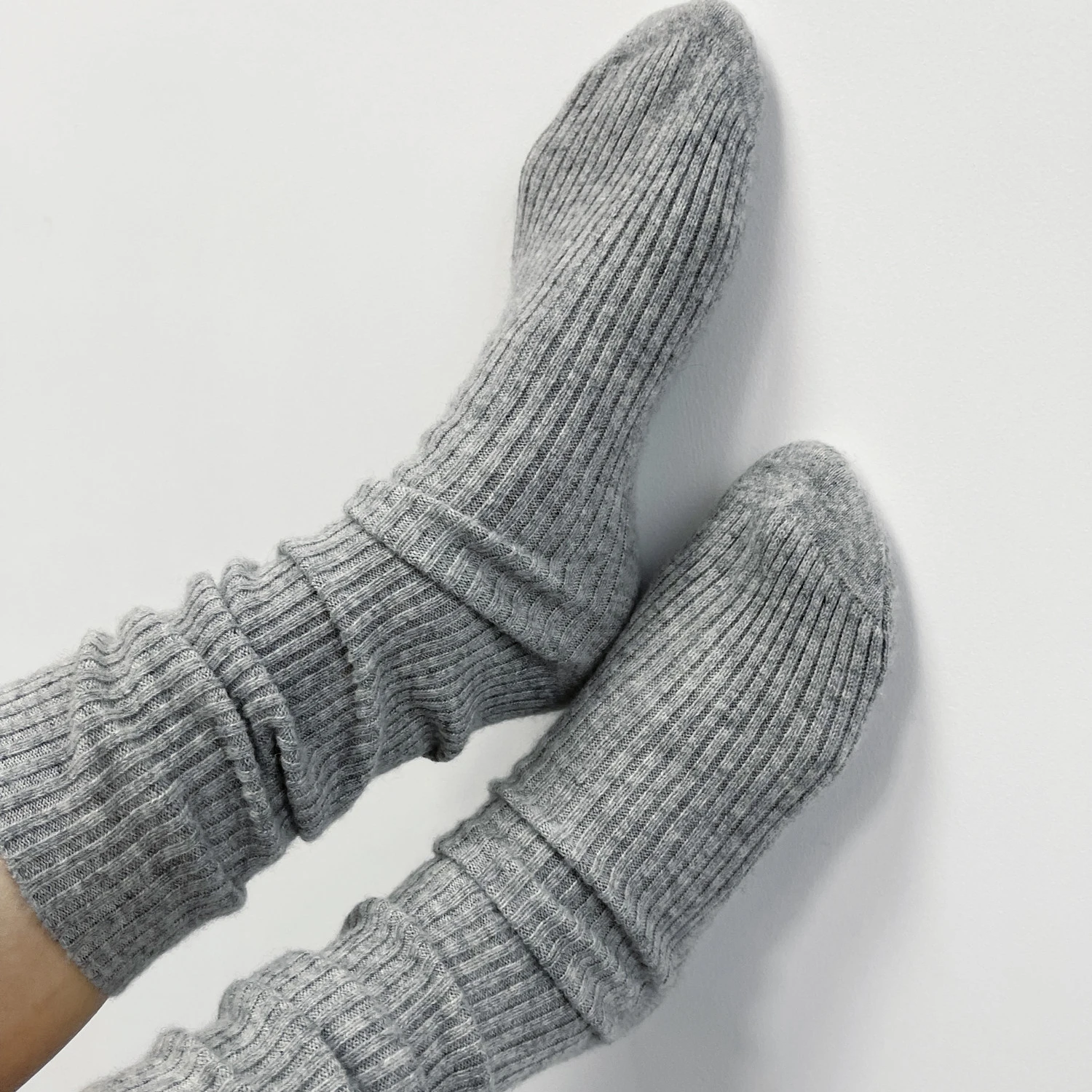 OEM high quality rib knit cashmere socks bed cashmere socks for women
