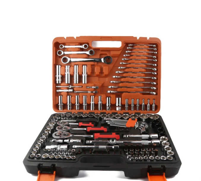 Профессиональный набор инструментов для ремонта автомобиля торцевых гаечных ключей из хром-ванадия 151 шт.