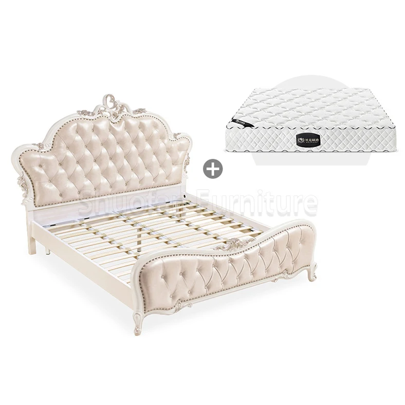 2021 High Quality White Light Luxury Adult Adjustable King Size Leather Bed for Adults Full Bedroom Furniture Set