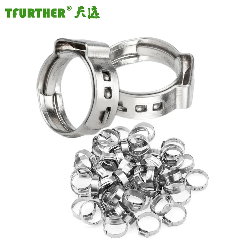304 single ear metal spring clip automotive hose clamp