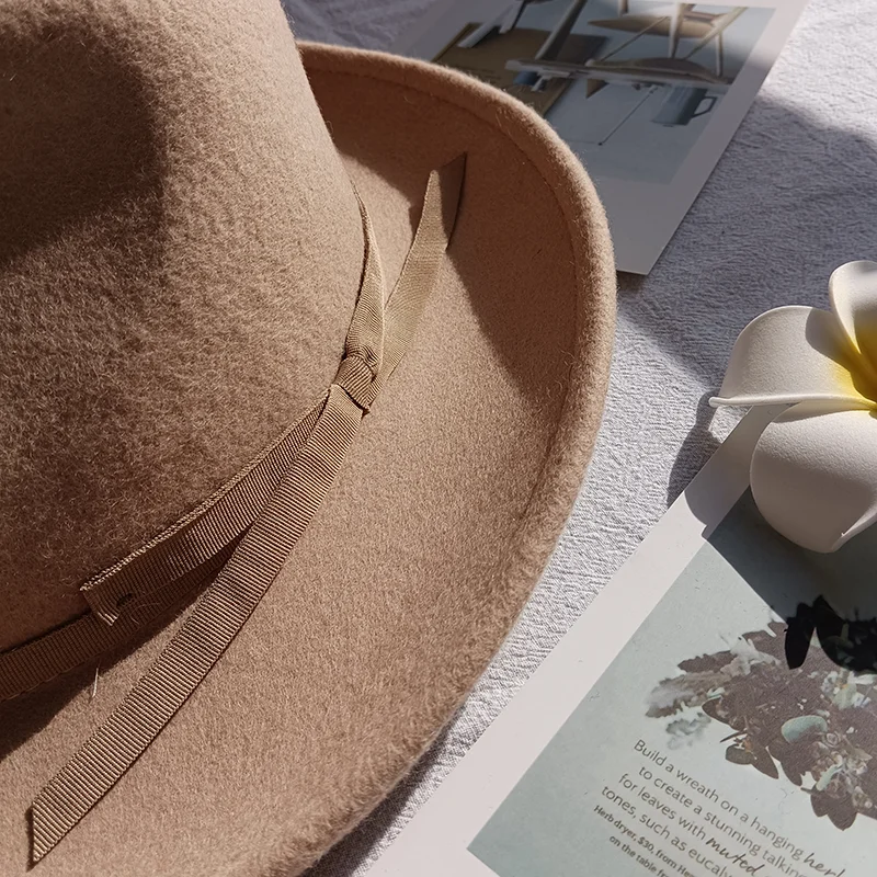 Fashion Design Teardrop Style Top 100% Australian Wool Felt Fedora Hat