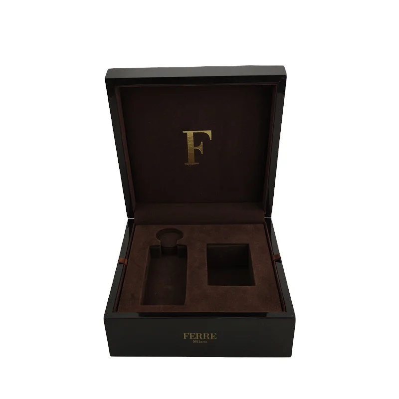 custom luxury  perfume wooden box with bottles glossy perfume boxes velvet