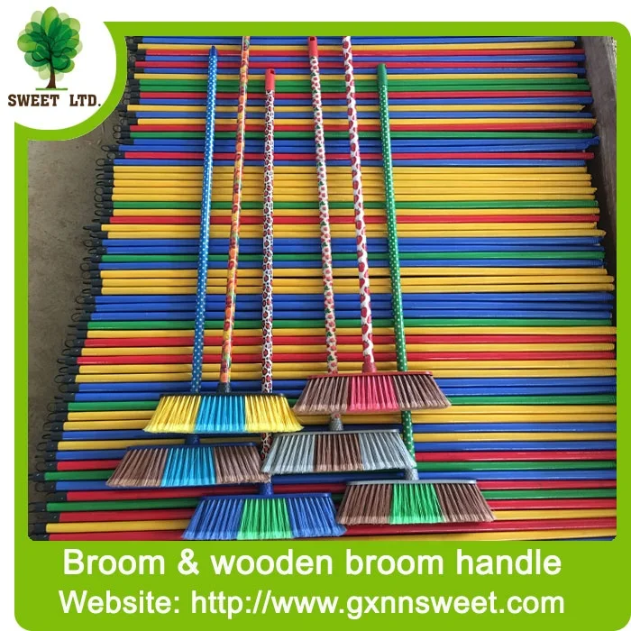 cleaning brooms & dustpans plastic nylon broom with wooden broom stick