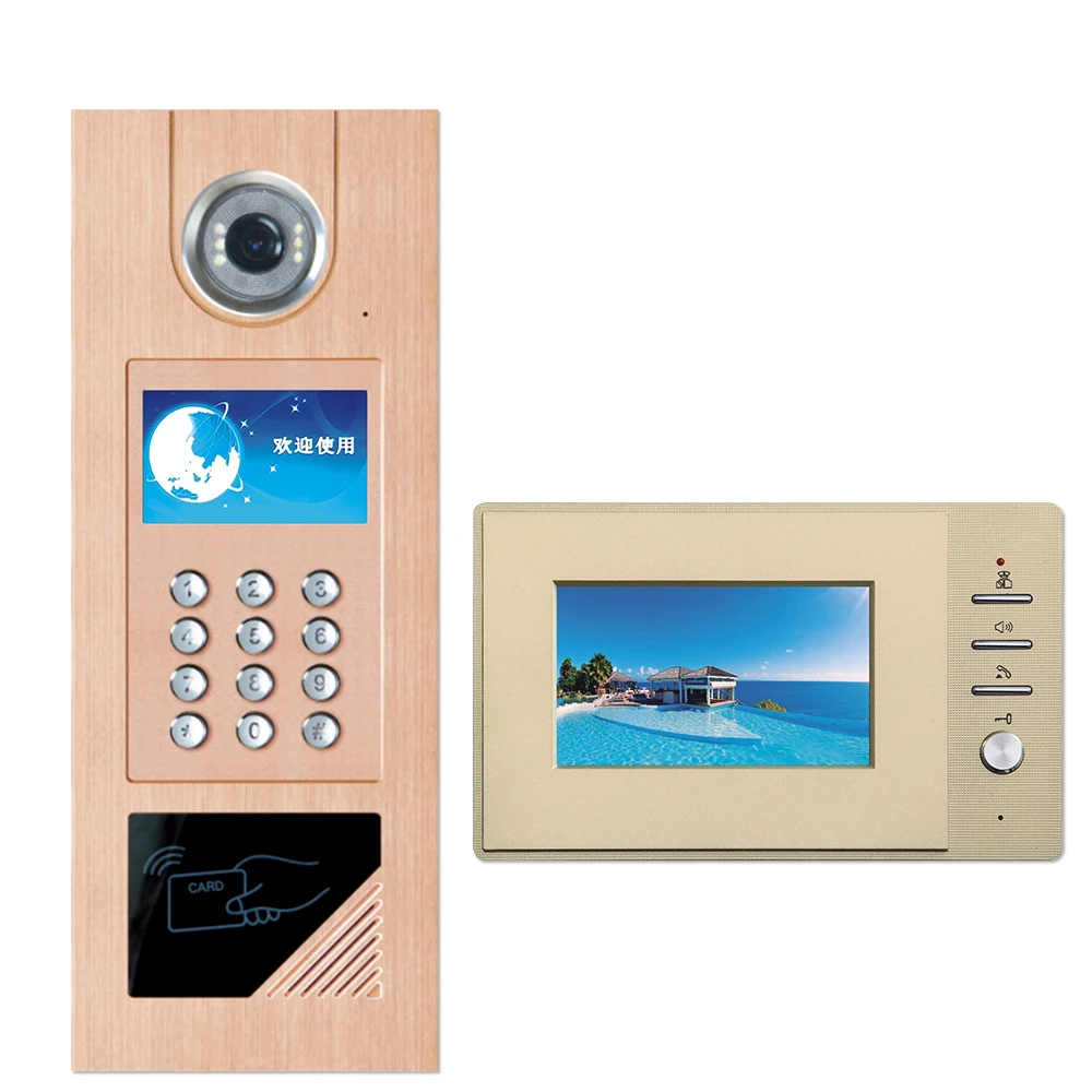 Building Access Control System 4.3inch Multi Apartment video doorbell phone smart video ring door phone building intercom system