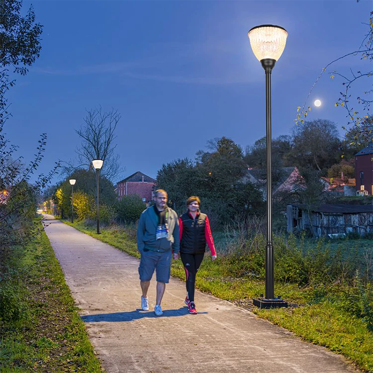 wholesale galvanized solar led garden light pole  high quality garden pole light outdoor