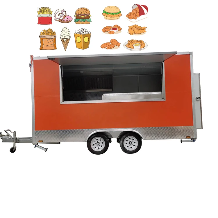 New Customized Multipurpose Mobile Food Cart for Hot Dogs Ice Cream Bakery Use Water Raw Material Fast Food Trailer